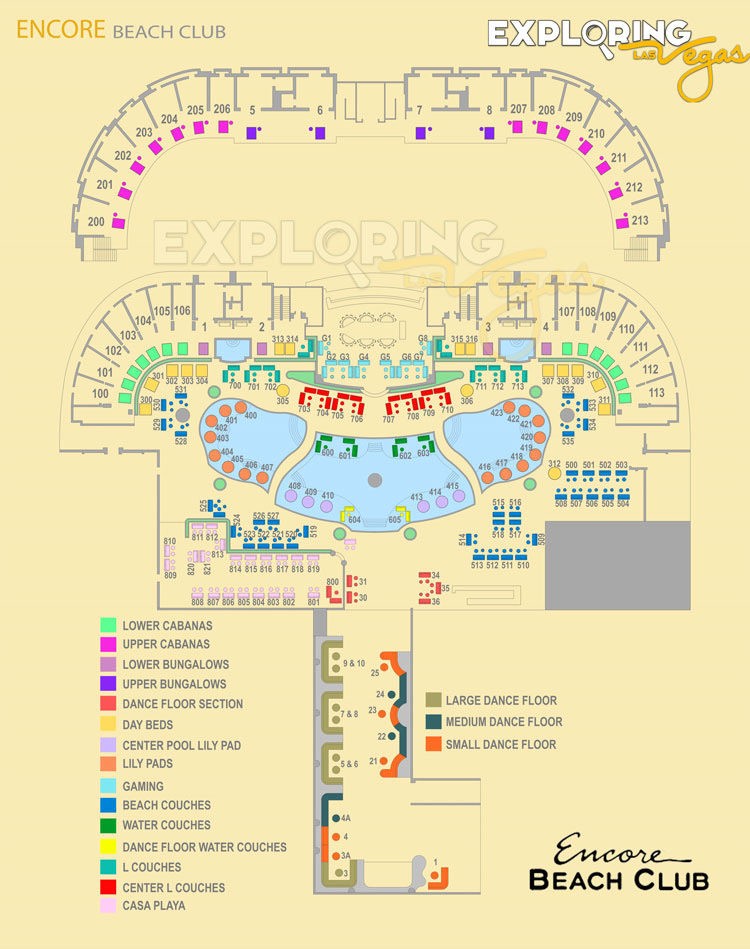 Table map for Encore Beach Club (EBC)